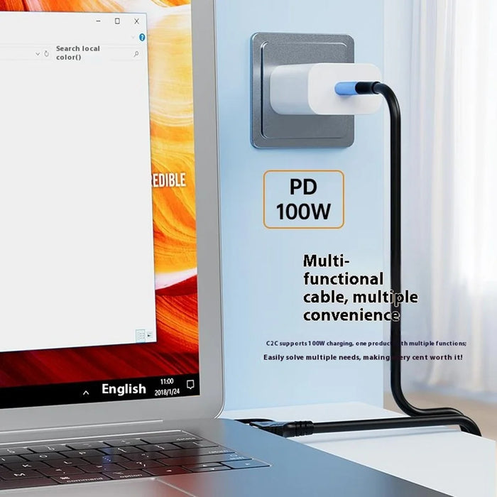 V292 4K 60Hz Type-C to Type-C + HD2.0 Adapter Cable 2 in 1 High Speed Data Transfer Video Converter - 6
