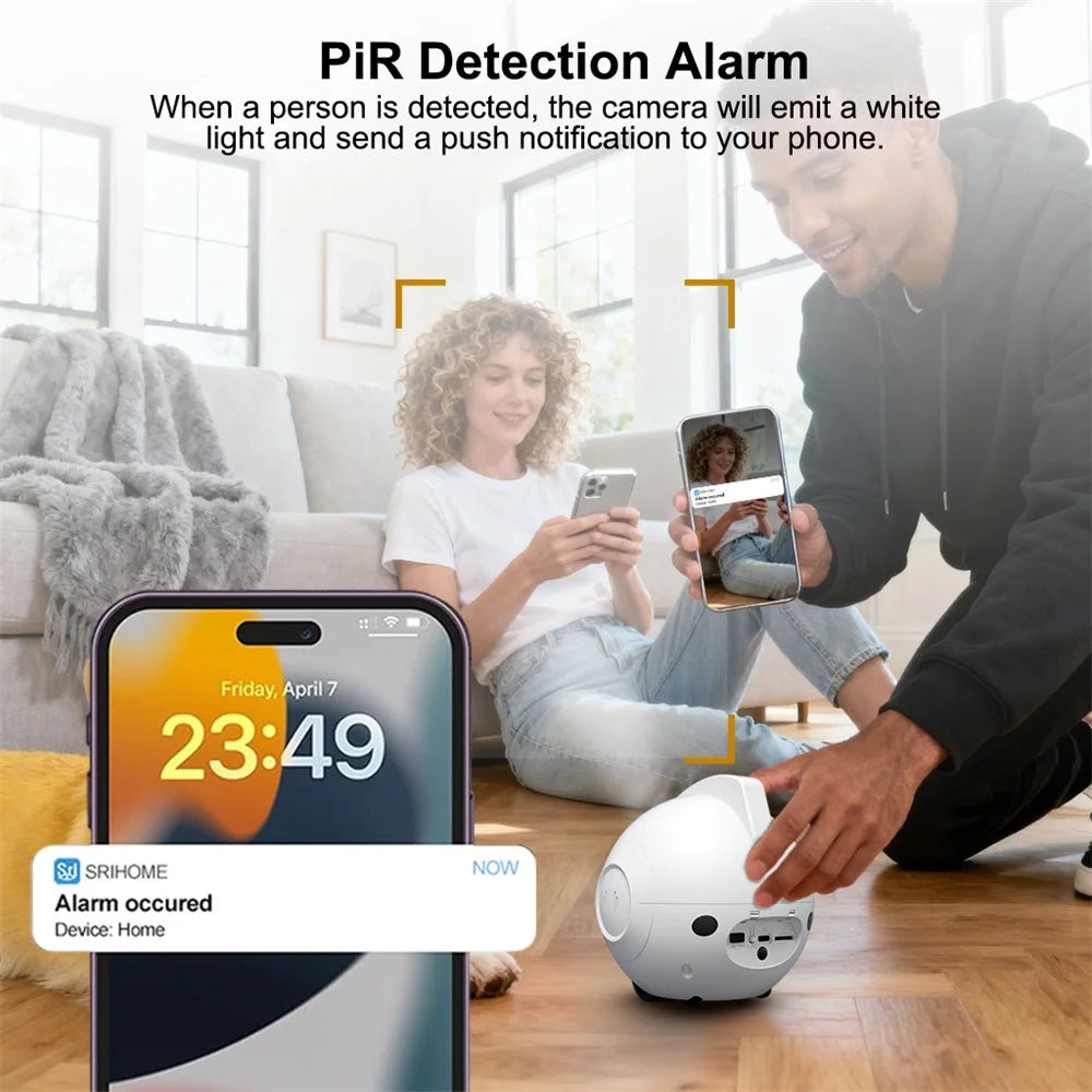 SRIHOME DH013 Pet Camera 4MP HD WiFi Pet Monitor with Phone APP Two-Way Audio Night Vision IP Camera - 3