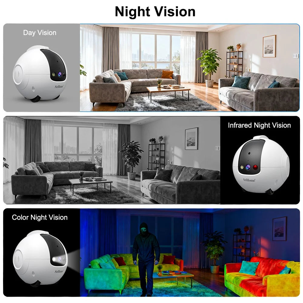 SRIHOME DH013 Pet Camera 4MP HD WiFi Pet Monitor with Phone APP Two-Way Audio Night Vision IP Camera - 4