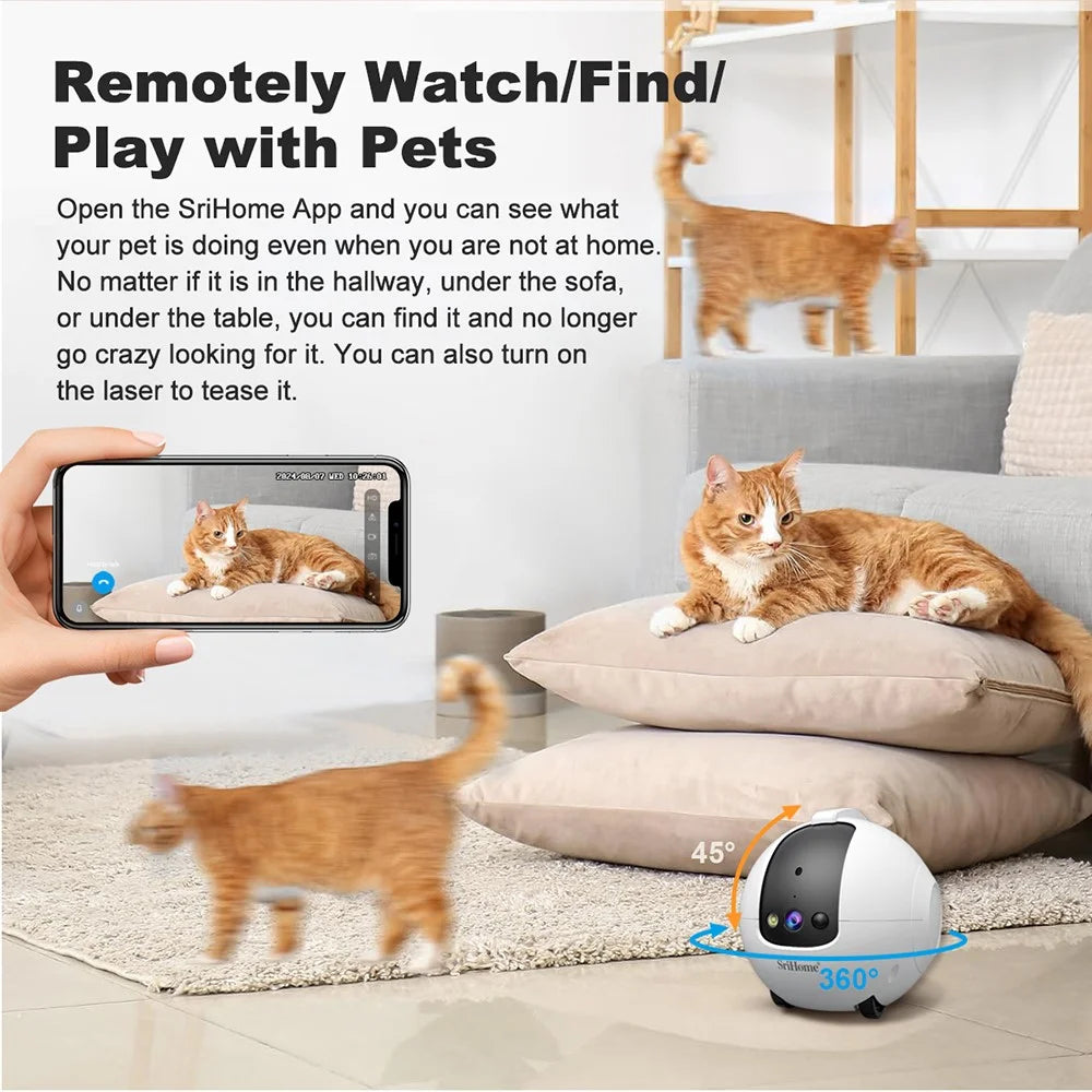 SRIHOME DH013 Pet Camera 4MP HD WiFi Pet Monitor with Phone APP Two-Way Audio Night Vision IP Camera - 7