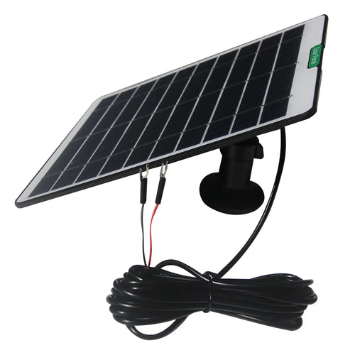 5W Solar Panel for Security Camera Outdoor Solar Panel Charger with 3m Cable and Bracket - Black - 1
