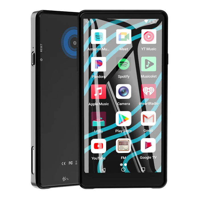 A03 Android MP3 Player Bluetooth-Compatible 5.0 Touchscreen Music Player 4GB+64GB Memory 16MP Camera 10H Battery Life - Black - 1