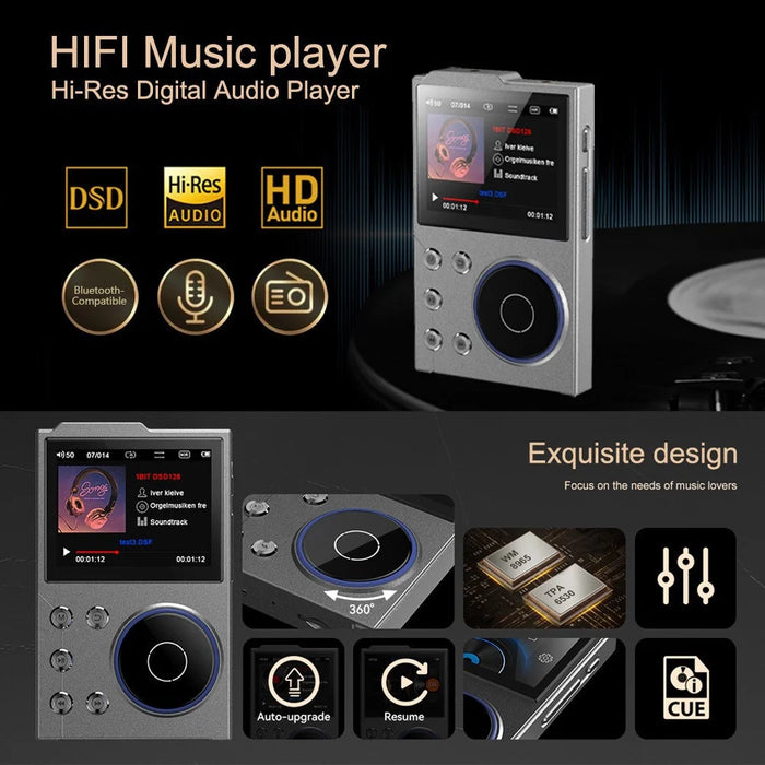 T10 HiFi Music Player 16GB 2.4 Inch Screen High-Quality Lossless Audio Player BT 5.0 - 4