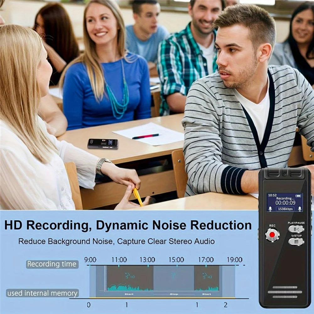 N15 8GB 0.8 inch LED Screen Voice Recorder HD Noise Reduction Recording Pen with TF Card for Class Meeting - 4