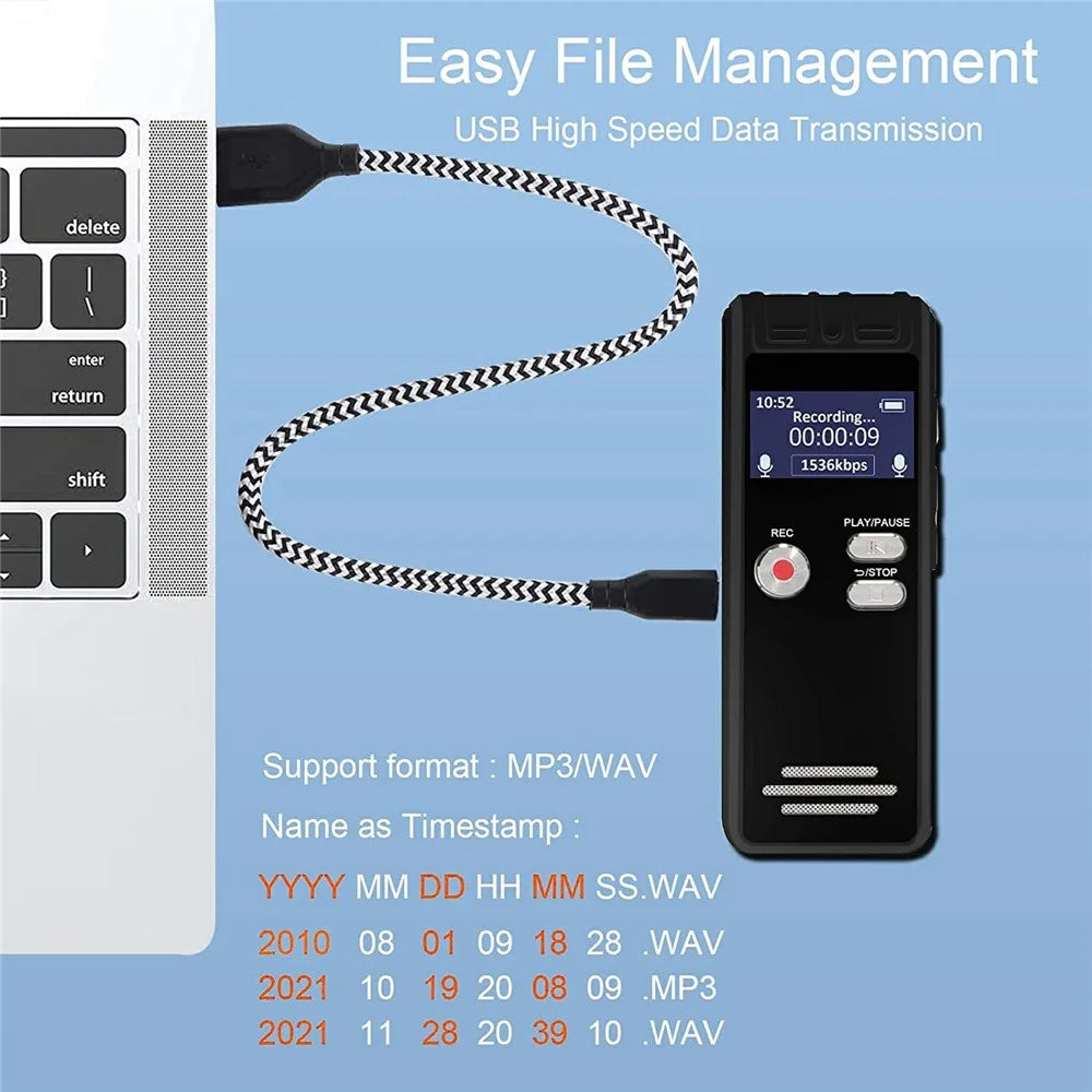 N15 8GB 0.8 inch LED Screen Voice Recorder HD Noise Reduction Recording Pen with TF Card for Class Meeting - 7