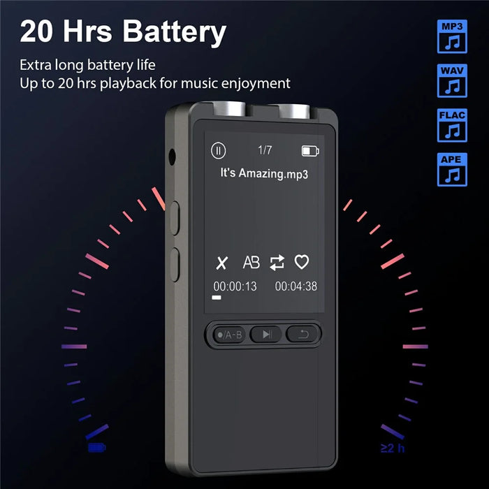 N27 Portable Bluetooth-compatible MP3 Player Large Storage Multi-Language Recorder 20H Long Standby One-Click Recording Audio Player - 3