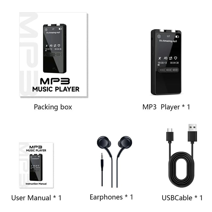 N27 Portable Bluetooth-compatible MP3 Player Large Storage Multi-Language Recorder 20H Long Standby One-Click Recording Audio Player - 7