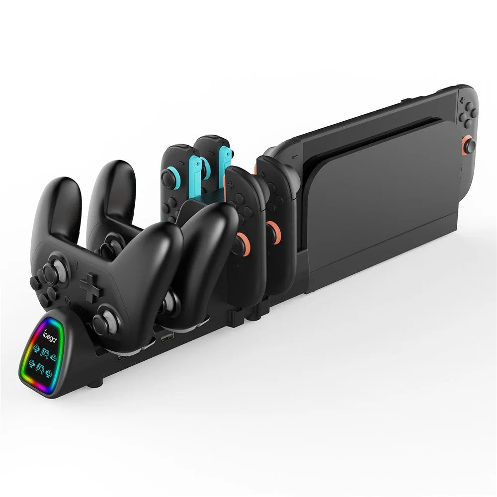 IPEGA PG-SW2187 10 in 1 RGB Charging Dock for Nintendo Switch / Switch 2 Joypad and Pro Controllers - 1