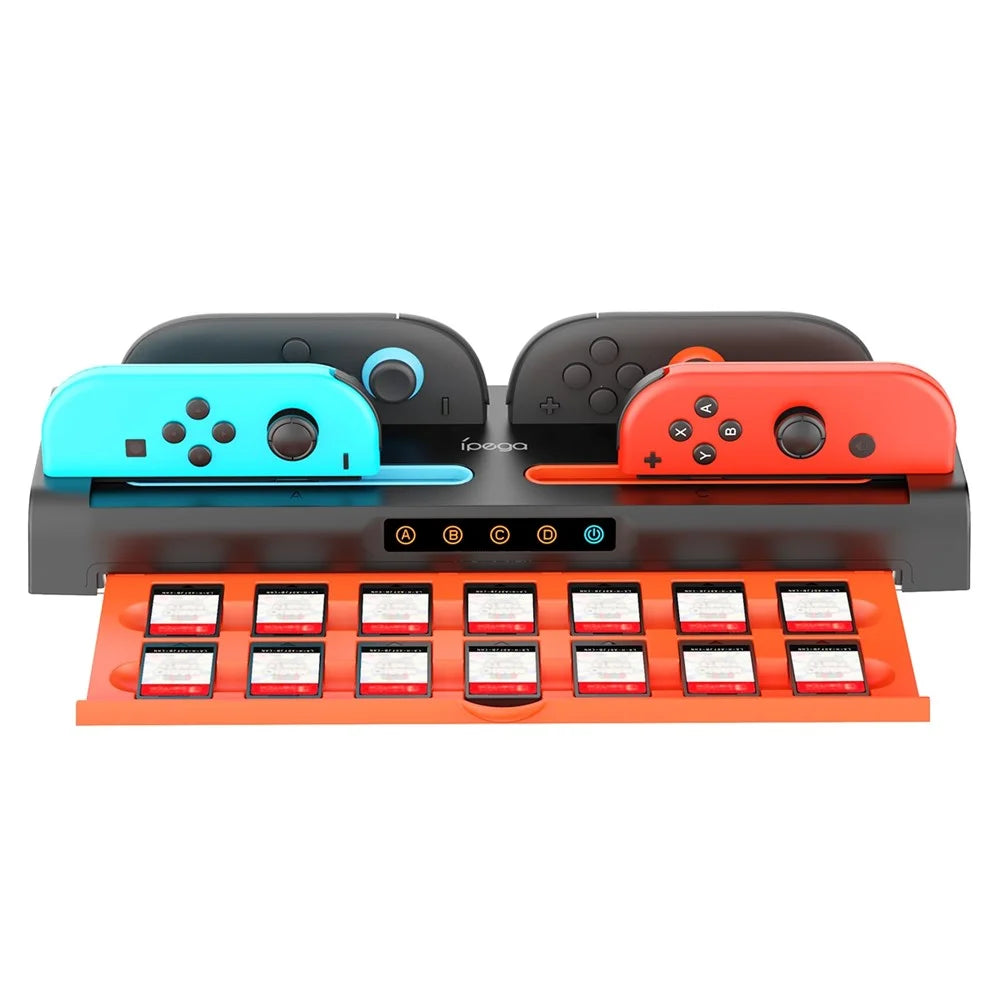 IPEGA PG-SW2252 For Nintendo Switch 1  /  2 Joy-Con Charging Dock Multi-Function Charging Stand with Game Card Storage - 3