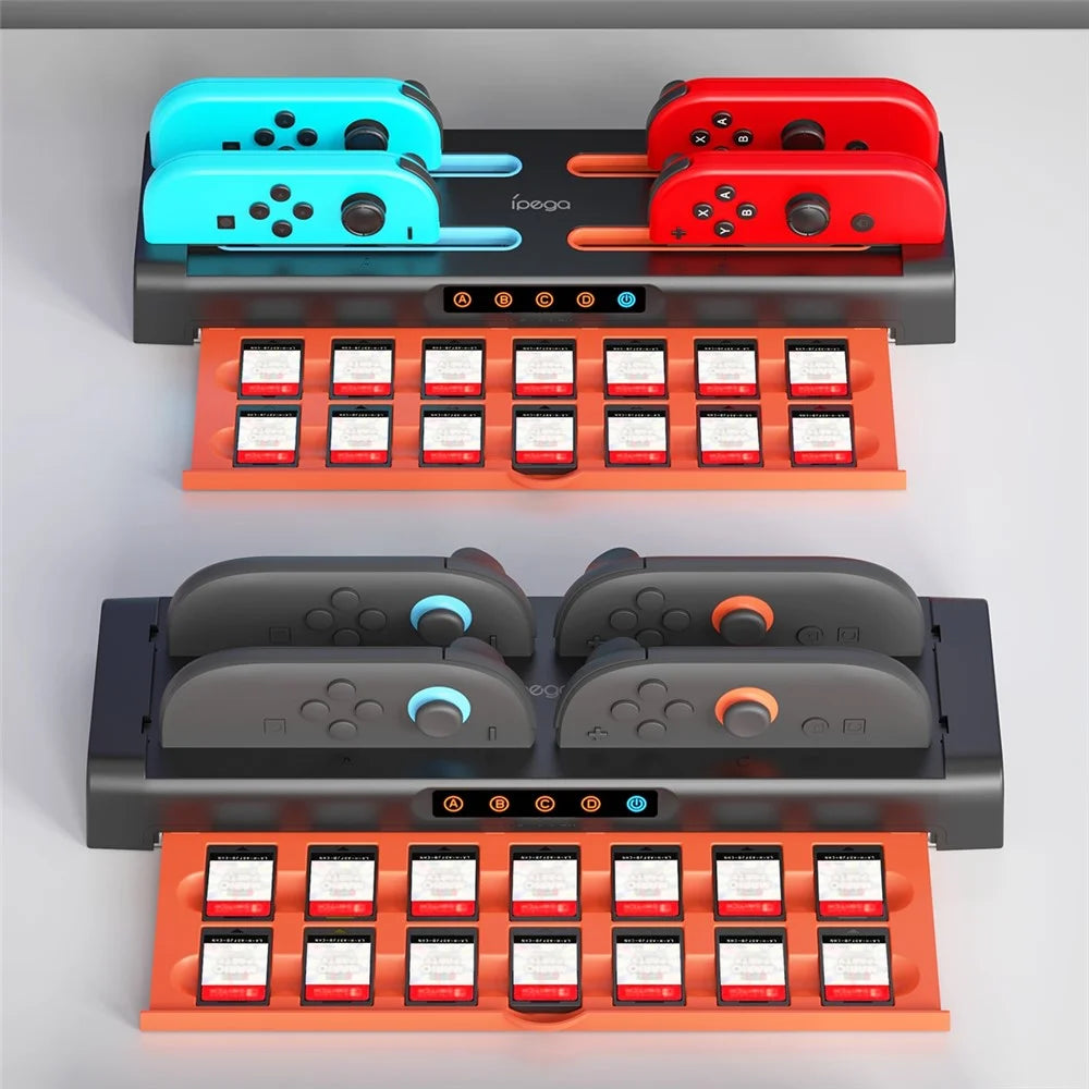 IPEGA PG-SW2252 For Nintendo Switch 1  /  2 Joy-Con Charging Dock Multi-Function Charging Stand with Game Card Storage - 5