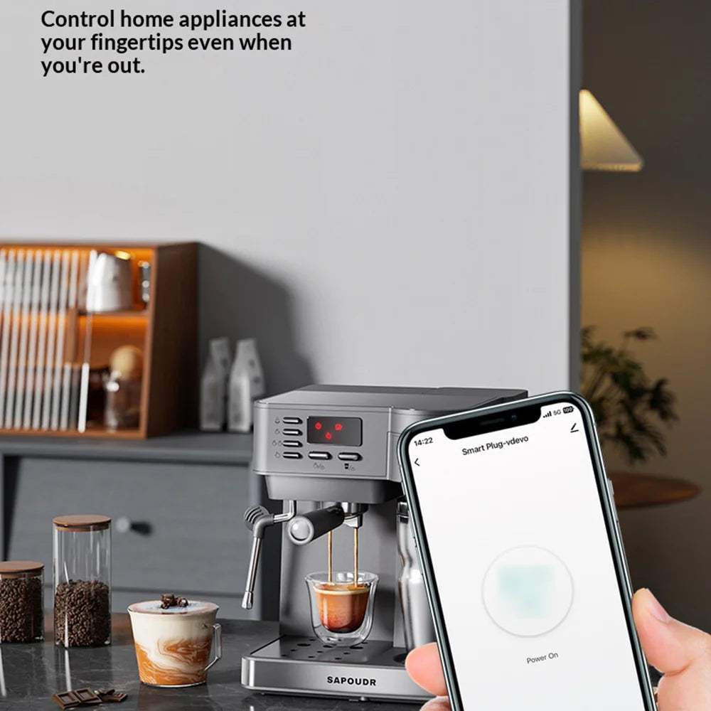EU WiFi Smart Plug Socket Voice Control Home Appliances Power Monitor Timing Outlet Works with Alexa/Google Assistant - 4