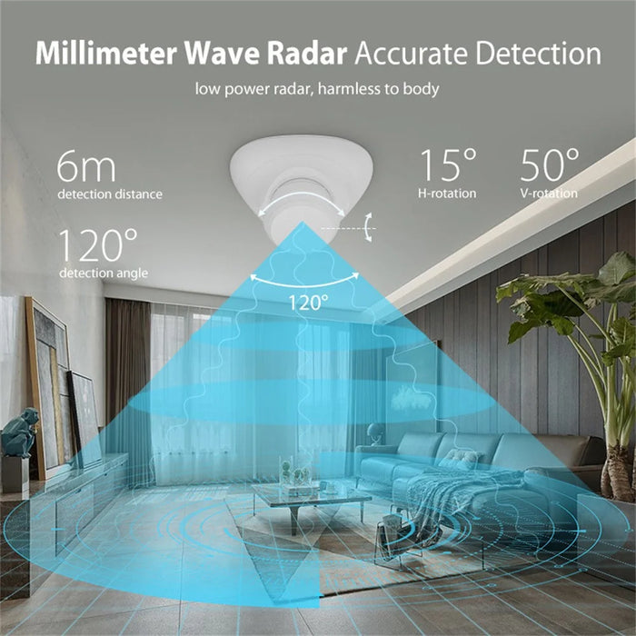 NEO ZigBee NAS-PS09B Human Presence Sensor Smart Millimeter-Wave Radar Monitor with Remote App Control - White - 5