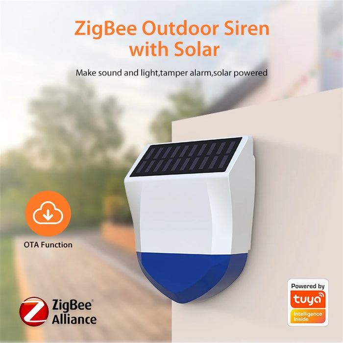 NEO ZigBee NAS-AB06B IPX5 Waterproof Solar Sound and Light Alarm Smart Outdoor Security Sensor with App Control - 3