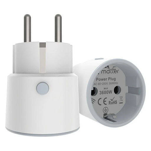 NEO Matter NAS-WR01WM 16A WiFi Smart Plug with Power Meter Smart Control for Apple  /  Google  /  Amazon - EU Plug - 1