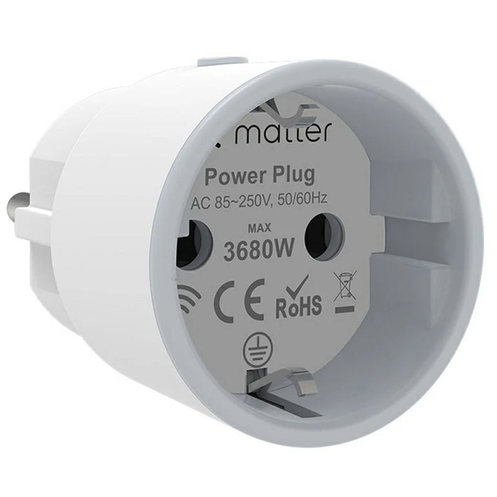 NEO Matter NAS-WR01WM 16A WiFi Smart Plug with Power Meter Smart Control for Apple  /  Google  /  Amazon - EU Plug - 3
