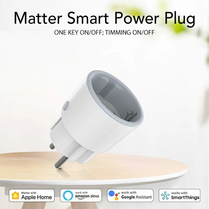 NEO Matter NAS-WR01WM 16A WiFi Smart Plug with Power Meter Smart Control for Apple  /  Google  /  Amazon - EU Plug - 4