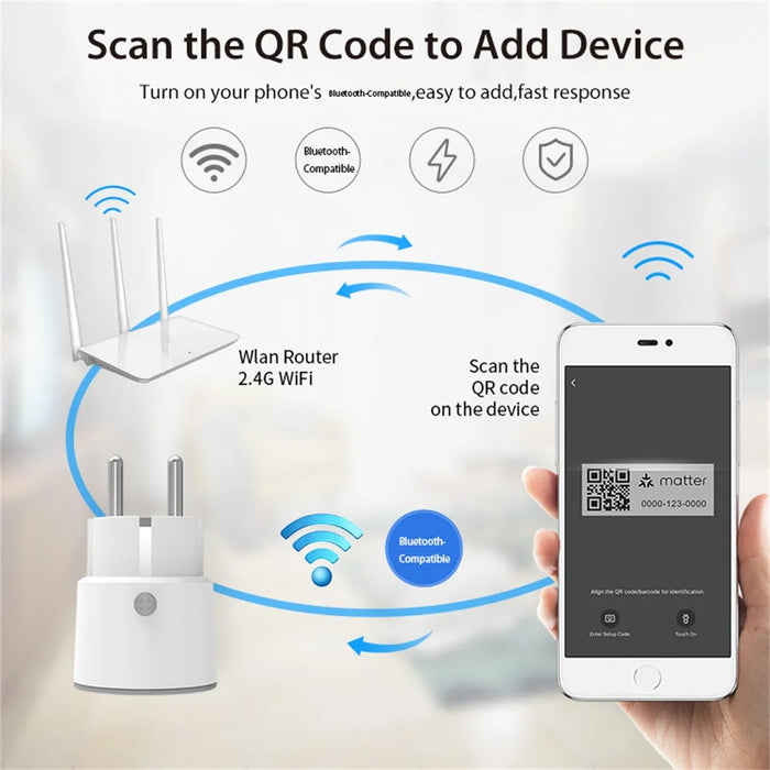 NEO NAS-WR07WM Tuya Matter WiFi Smart Plug 16A FR Plug Smart Socket with Power Metering for Apple / Google / Amazon - 7