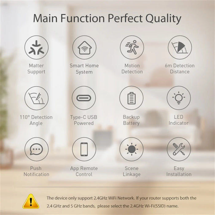 NEO NAS-PD09TM Matter Thread Smart PIR Motion Sensor Infrared Human Detector Works with Apple Home / Google Assistant / Amazon Alexa - 3