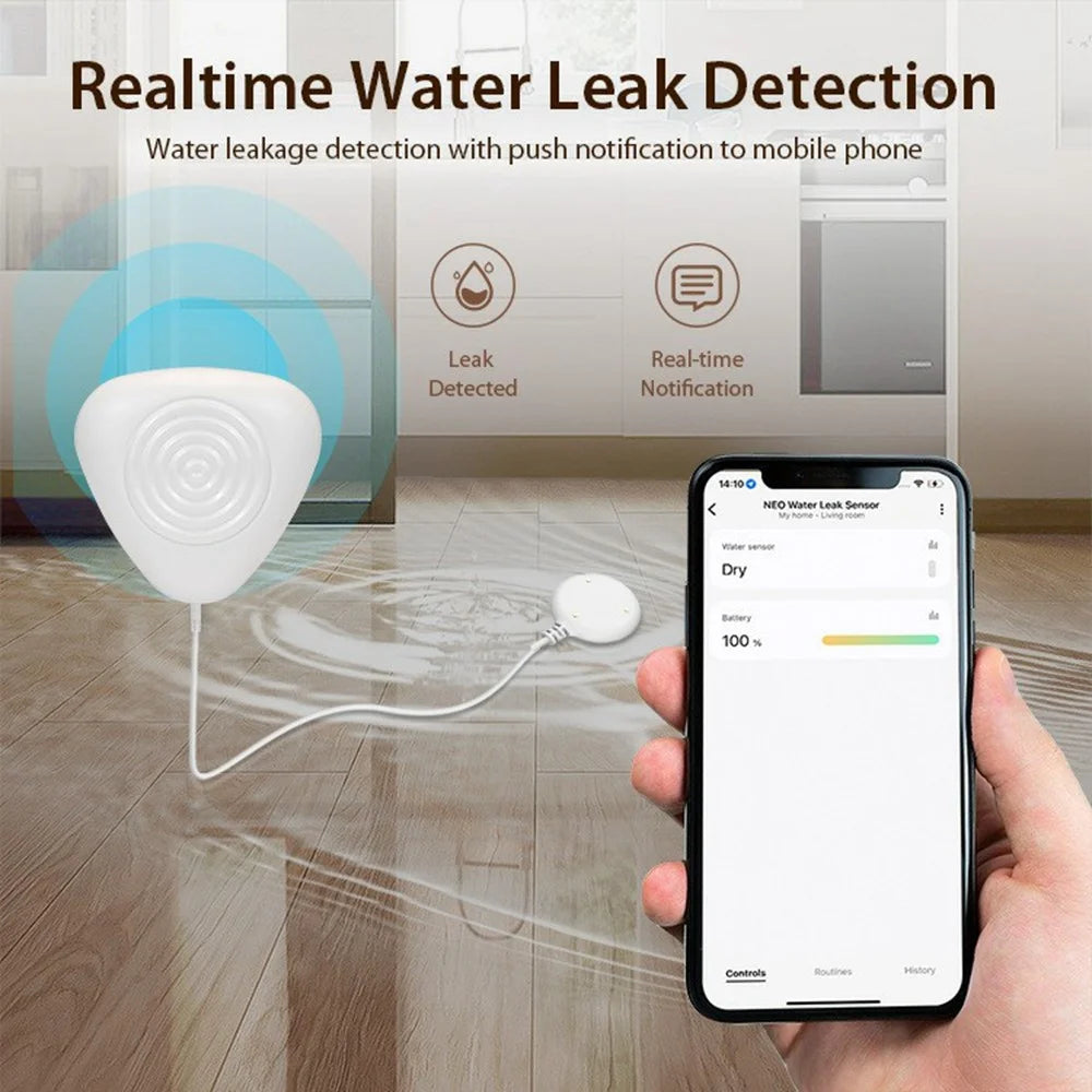 NEO NAS-WS11BH Tuya HomeKit and ZigBee Smart Water Leak Detector Alarm Sensor Wireless 2.4GHz for Home - 6
