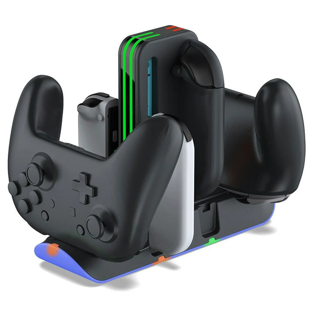 DOBE FOMIS ELECTRONICS TNS-51101 Charging Dock for Nintendo Switch Joysticks / Pro Controllers RGB LED Charging Station - 1
