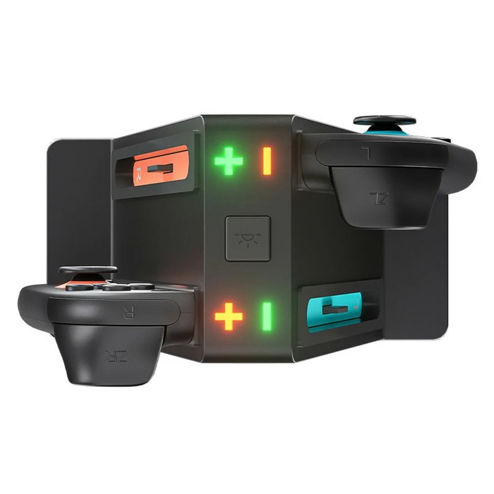 HBS-2849 4 in 1 Charging Station for Nintendo Switch 2 Joy-Pad Charging Dock with RGB Lighting  /  Magnetic Attachment  /  Indicator Lights - 3