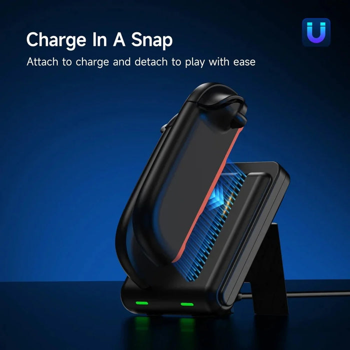 EASYSMX A03 For Nintendo Switch 2 Joy-Con Controller Charging Dock with Foldable Stand Dual Slot Smart Charger - 7