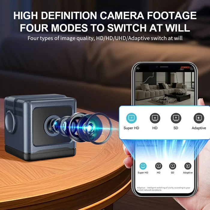 W03 Smart Alarm Wireless Security Camera Motion Detection Mini Battery Camera with Removable Stand for Home, No Card - Black - 4