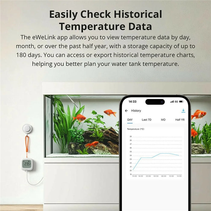 SONOFF SNZB-02LD Zigbee 3.0 LCD Smart Thermometer with Probe for Pool Bathtub Fridge Temperature Sensor - 3