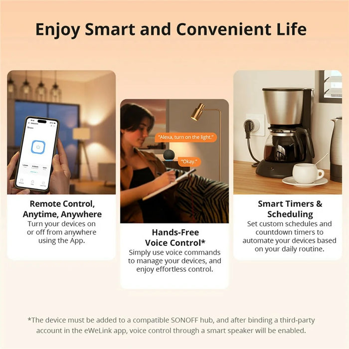 SONOFF S60ZBTPF iPlug Zigbee Smart Plug Energy Monitoring Smart Home Remote Control Timer, EU Plug - 5