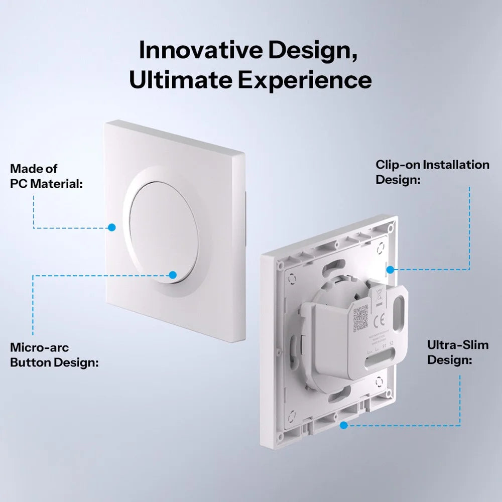 SONOFF E1GSL For Sonoff ZBMINIL2 Retrofit Module 1-Gang Wall Switch Enclosure No Neutral Wire Required, 86mm x 86mm - 7