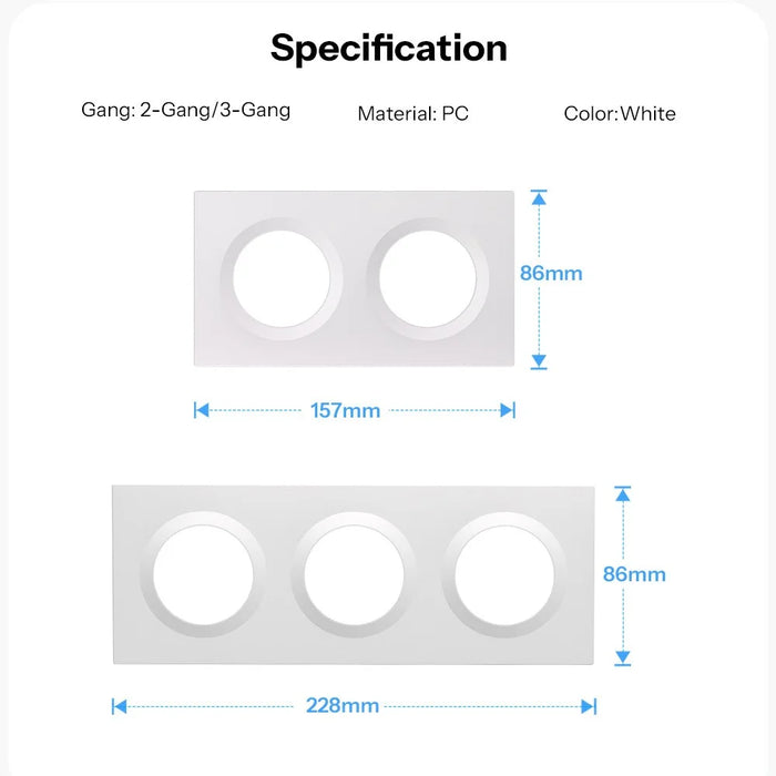 SONOFF EF3G 3-Gang Wall Switch Frame Plastic Junction Box Module Enclosure, 228x86mm - 7