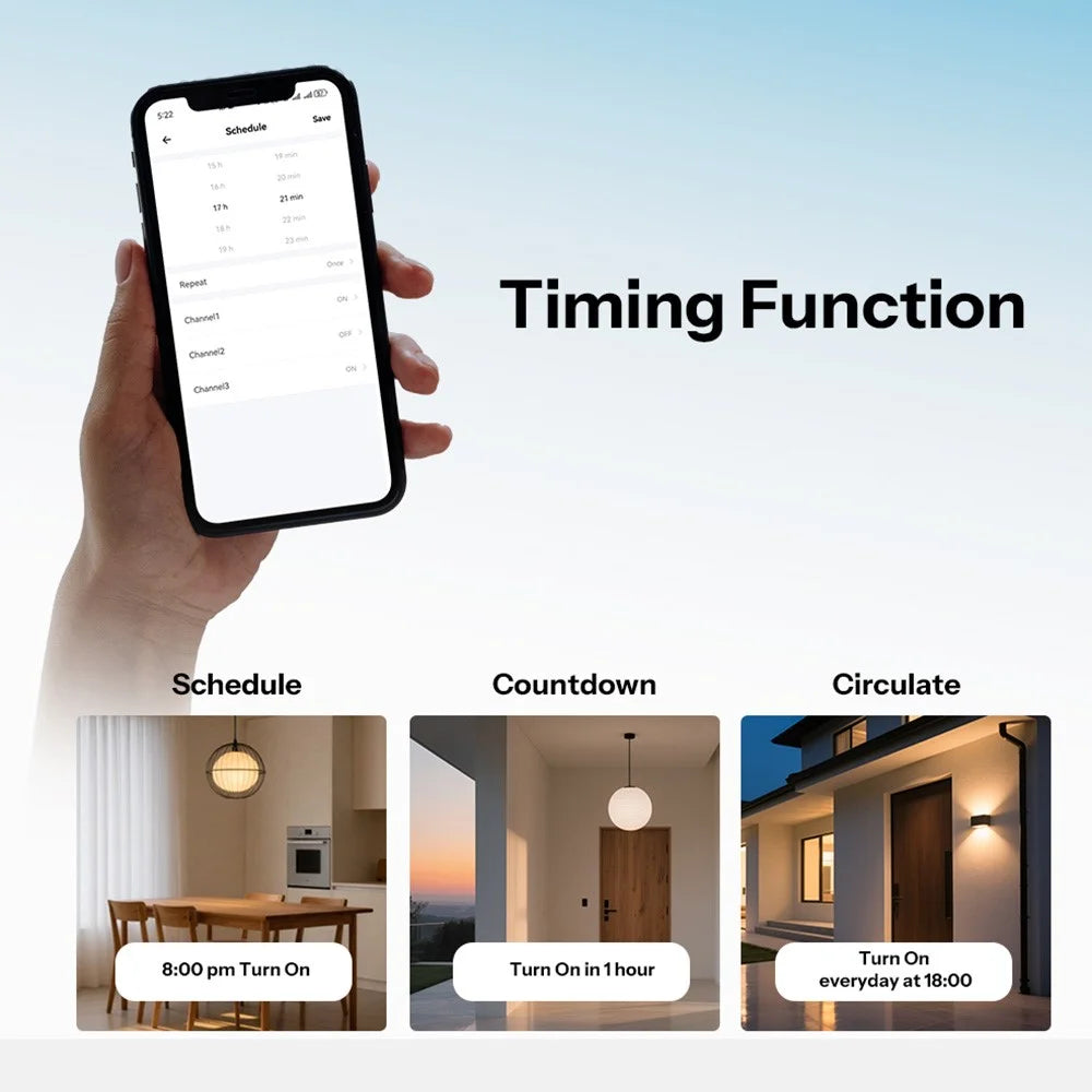 SONOFF T6-2C-120M 2-Gang Smart Touch Wall Switch Matter Detach Relay Apple Ecosystem Compatible - 7
