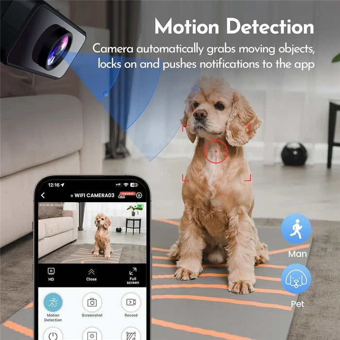 L28 WiFi Mini Camera Intelligent Motion Detection Remote Recorder Support 180-Degree Wide Angle HD Night Vision - Black - 2