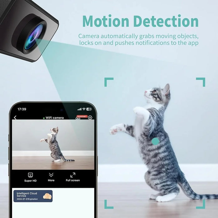 L28 WiFi Mini Camera Intelligent Motion Detection Remote Recorder Support 180-Degree Wide Angle HD Night Vision - Black - 6