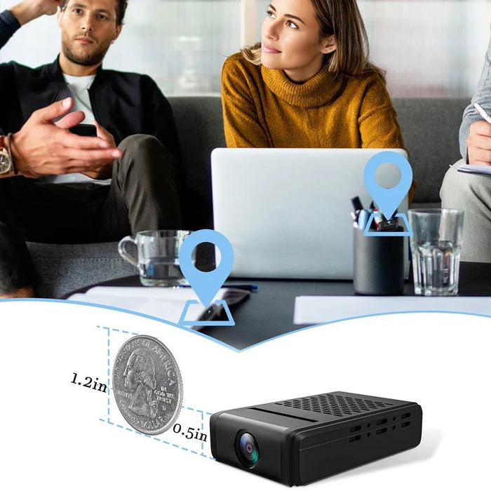 L31 180-Degree Rotating Mini Camera Ultra HD Smart Recorder with Motion Detection Alarm Push Notifications - Black - 2