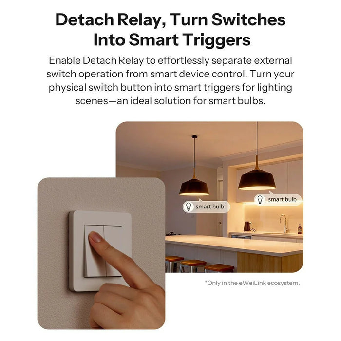 SONOFF MINI-2GS 2-Gang Smart Switch WiFi Matter-Compatible with Dual Load Control  /  Voice Assistant for Home Automation - White - 4