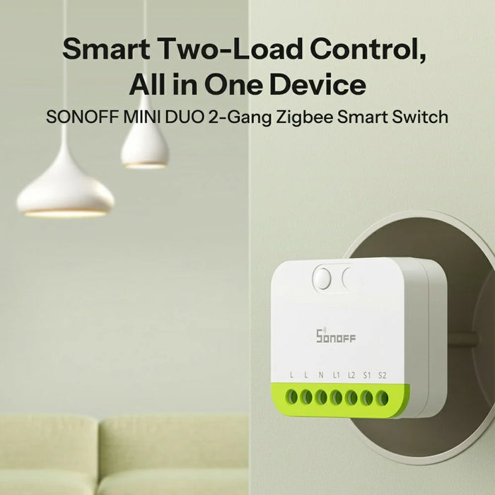 SONOFF MINI-ZB2GS 2-Gang Zigbee Smart Switch with Dual Load Control Module for Home Automation - White - 3