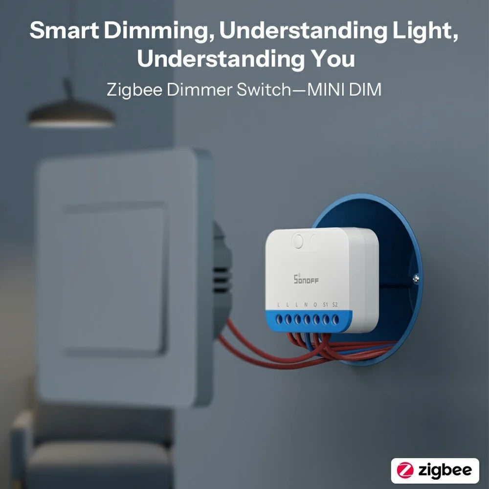 SONOFF MINI-ZBDIM Zigbee Smart Dimmer Switch Module Wireless Lighting Control for LED  /  Incandescent  /  Halogen Light - White - 5