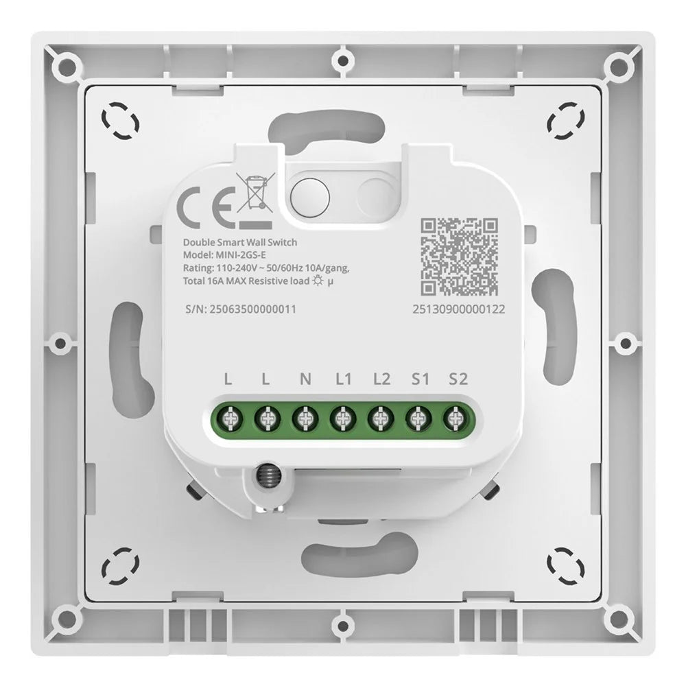 SONOFF Orb-MW2 MINI-2GS-E Matter Dual Smart Channel Switch WiFi Zigbee Compatible Relay Mode - White - 3