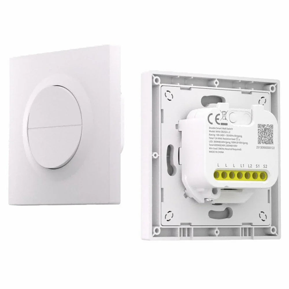 SONOFF Orb-ZBW2L MINI-ZB2GS-L-E Zigbee Dual Channel Smart Wall Switch No Neutral Required - White - 1