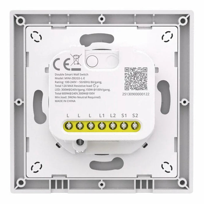 SONOFF Orb-ZBW2L MINI-ZB2GS-L-E Zigbee Dual Channel Smart Wall Switch No Neutral Required - White - 3