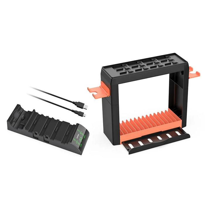 DOBE FOMIS ELECTRONICS For Nintendo Switch 2 / Switch / OLED Controller Charging Station Game Card Storage Rack - Black+Orange - 1
