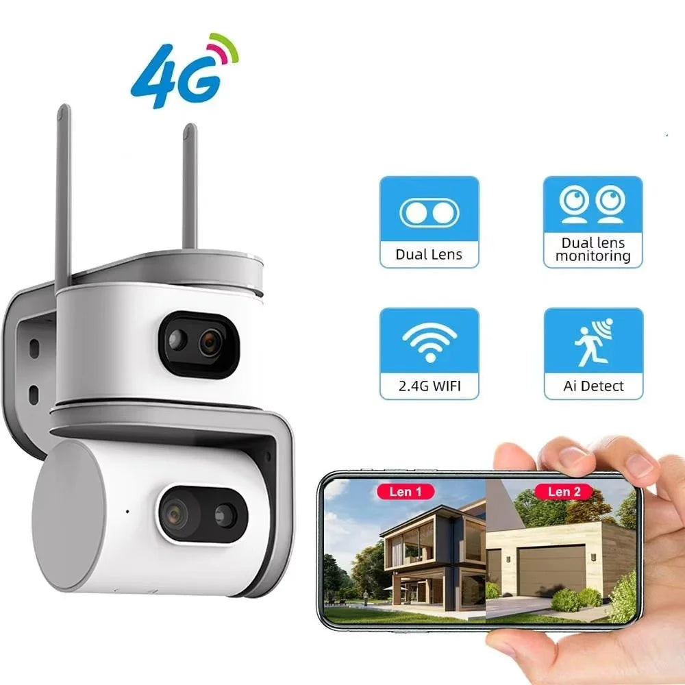 QD01 Dual Screen Camera Night Vision Automatic Tracking WiFi IP Surveillance Camera - EU Plug - 3