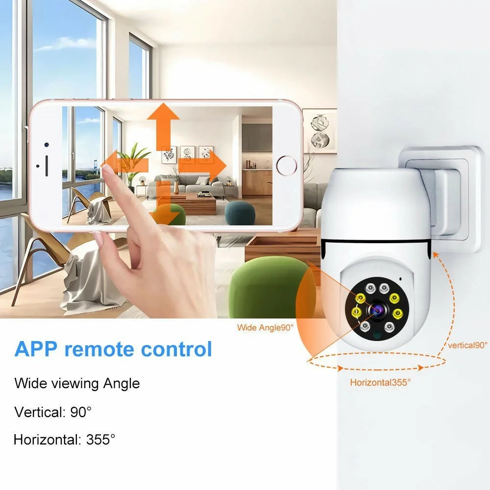 1080P HD WiFi Security Camera Plug-in Night Vision APP Control Camera Support AP / P2P Connection - White, EU Plug - 4