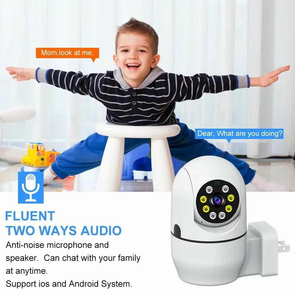 1080P HD WiFi Security Camera Plug-in Night Vision APP Control Camera Support AP / P2P Connection - White, EU Plug - 5