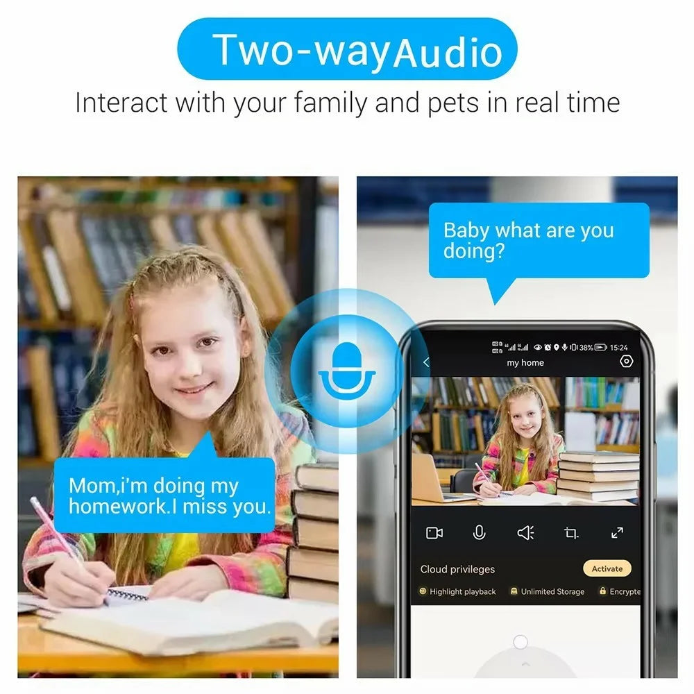 1080P HD WiFi Security Camera Plug-in Night Vision APP Control Camera Support AP / P2P Connection - White, EU Plug - 6