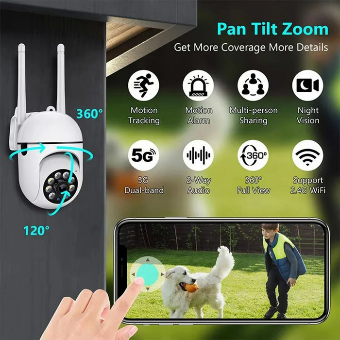 V380 WiFi PTZ Security Camera Night Vision Two Way Audio CMOS Sensor Monitor Camera - EU Plug  /  White - 6