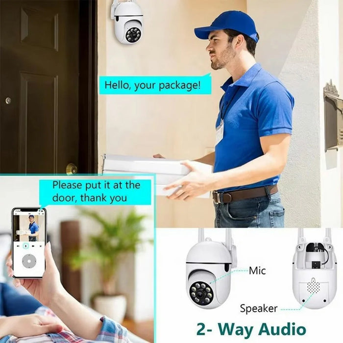 V380 WiFi PTZ Security Camera Night Vision Two Way Audio CMOS Sensor Monitor Camera - EU Plug  /  White - 7