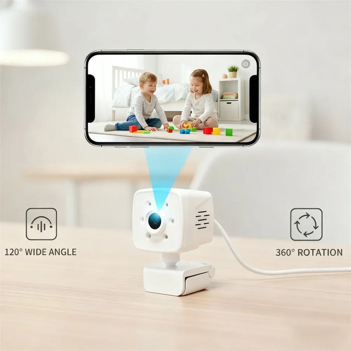 1080P Indoor IP Camera Wireless WiFi Security Camera with Night Vision / Two Way Audio - White - 2