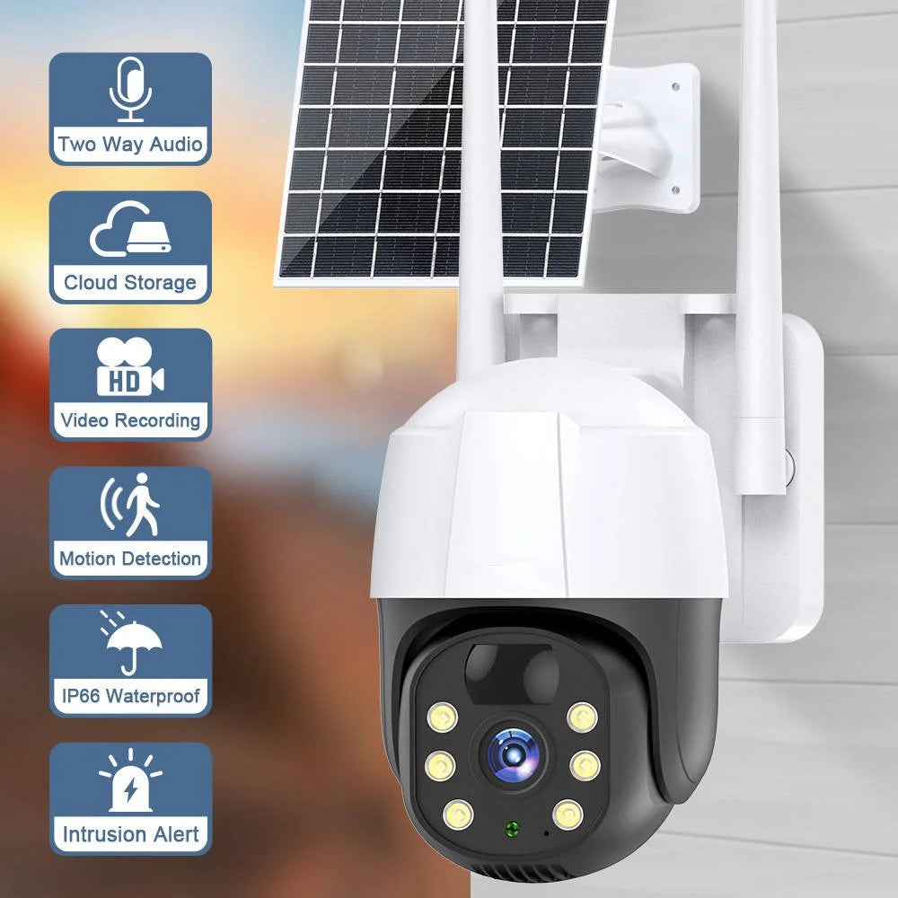 V380 4G Solar Powered PTZ Security Camera PIR Motion Detection Night Vision Outdoor Wireless Surveillance Camera - EU Version - 2